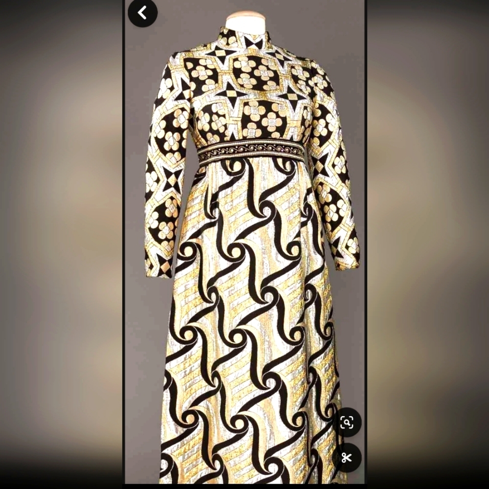 VTG 60's Sandra Sage brocade dress - Picture 5 of 17